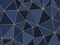 Abstract geometric pattern with dark blue and gold lines Royalty Free Stock Photo