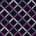 Seamless abstract geometric pattern. Mosaic texture. Chain texture. Brushwork. Hand hatching. Scribble texture.