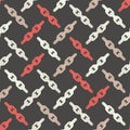 Seamless abstract geometric pattern. Mosaic texture. Chain texture. Brushwork. Hand hatching. Scribble texture.