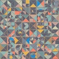 A seamless, abstract geometric pattern with a retro color scheme. vector design Generative AI Royalty Free Stock Photo