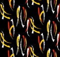 Seamless abstract geometric pattern in retro group style. Pattern with geometric shapes in three colors black, red and yellow read