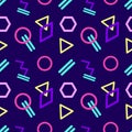 Seamless abstract geometric pattern in retro style. Royalty Free Stock Photo