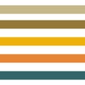 Seamless abstract geometric stripes vector pattern background with colorful horizontal lines white beige khaki orange yellow teal
