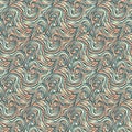 Seamless abstract hand-drawn curly pattern