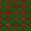 Seamless abstract hand-drawn ethno pattern, tribal background.