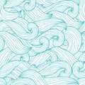 Seamless abstract hand drawn pattern waves