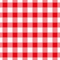 Seamless Abstract Illustration Of Red Chechkered Gingham Table