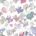 Seamless abstract illustrations of butterfly, conceptual. Details, repeat, texture & vector. Royalty Free Stock Photo