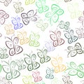 Seamless abstract illustrations of butterfly, conceptual. Sketch, color, cover & background. Royalty Free Stock Photo