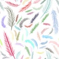 Seamless abstract illustrations of feather, conceptual. Cover, pattern, texture & drawing.