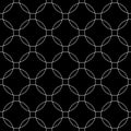 Seamless abstract intersecting and repeating modern colorful circles. Black and white
