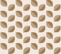 Seamless abstract leaves pattern on beige. Perfect for scarf textile design
