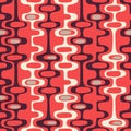 Seamless abstract mid-century modern pattern of organic oval shapes and stripes. Royalty Free Stock Photo