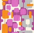 Seamless abstract mid century modern pattern. Retro design of connected overlaying rectangle shapes. Royalty Free Stock Photo