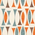 Seamless abstract mid century modern pattern of geometric shapes. Royalty Free Stock Photo