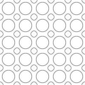 Seamless monochrome circle pattern - vector background design