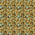 Seamless abstract mosaic pattern imitating Venetian terrazzo flooring. Figured fragments of yellow, black, blue, khaki background Royalty Free Stock Photo