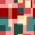 Seamless abstract multicolored pattern with intersecting rectangles. Vector design Royalty Free Stock Photo