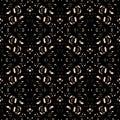 Ornate black guipure, lace seamless pattern vector