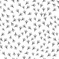 Seamless abstract pattern with bird trail. Vector illustration. Bird footprints track