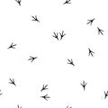 Seamless abstract pattern with bird trail. Vector illustration. Bird footprints track