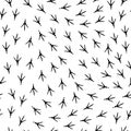 Seamless abstract pattern with bird trail. Vector illustration. Bird footprints track