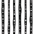 Seamless abstract pattern of black shabby lines and white dots or spots on white