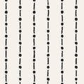 Seamless abstract pattern. Black and white background with hand-drawn dots and dashes, thin line strokes and points. Endless Royalty Free Stock Photo