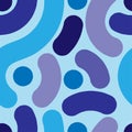 Seamless abstract pattern on blue background.Vector image. Graphic spotted colorful ornament.