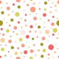 Seamless abstract pattern of circles of different colors and size on white background. Kaleidoscope Royalty Free Stock Photo