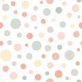 Seamless abstract pattern of circles of different colors and size on white background. Kaleidoscope Royalty Free Stock Photo