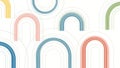 Seamless abstract pattern with colorful rainbow arches Royalty Free Stock Photo