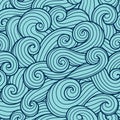 Seamless abstract pattern. Curly waves and spirals. Royalty Free Stock Photo