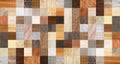 Seamless abstract pattern decorative brown wood textured geometric mosaic background design. Royalty Free Stock Photo