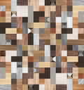 Seamless abstract pattern decorative brown wood textured geometric mosaic background design. Royalty Free Stock Photo