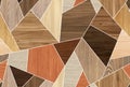 Seamless abstract pattern decorative brown wood textured geometric mosaic background design. Royalty Free Stock Photo