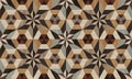 Seamless abstract pattern decorative brown wood textured geometric mosaic background design. Royalty Free Stock Photo