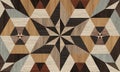 Seamless abstract pattern decorative brown wood textured geometric mosaic background design. Royalty Free Stock Photo