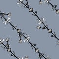 Seamless abstract pattern of decorative flowers. Cute sprigs of wild flowers. A print for fabric and other surfaces. illustration Royalty Free Stock Photo