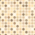 Seamless abstract pattern featuring repeating dark green circular polka dots scattered across a textured beige background creating Royalty Free Stock Photo