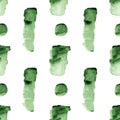 Seamless abstract pattern with green watercolor spots, stains. Watercolor background for textile, wallpapers, wrapping paper