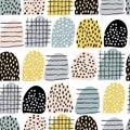 Seamless abstract pattern with hand drawn elements. Vector trendy texture.