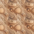 Jupiter planet in outer space close-up, texture of brown gas clouds. AI generative illustration