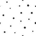 Seamless abstract pattern with little rounded black stars on white background. Vector illustration Royalty Free Stock Photo