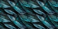 Macro texture of beautiful leaves in blue tones. AI generative illustration