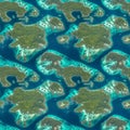 Maldives islands atoll aerial panorama blue water reef. AI generative illustration