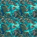 Maldives islands atoll aerial panorama blue water reef. AI generative illustration