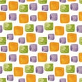 Seamless abstract pattern with orange and yellow squares. Royalty Free Stock Photo