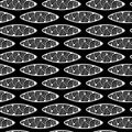 Seamless abstract pattern with ornate ovals. Monochrome series