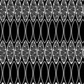 Seamless abstract pattern with ovals. Monochrome series